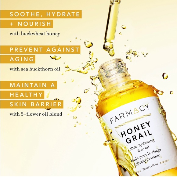 FARMACY Honey Grail Ultra-Hydrating Face Oil 1oz $48 NIB CLEAN BEAUTY - Picture 5 of 12